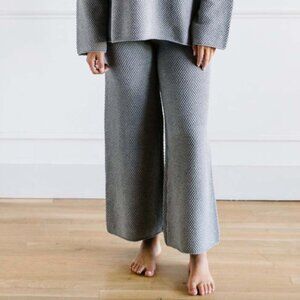 Mod Ref Grey Catalina Chunky Knit Wide Leg Lounge Pants M